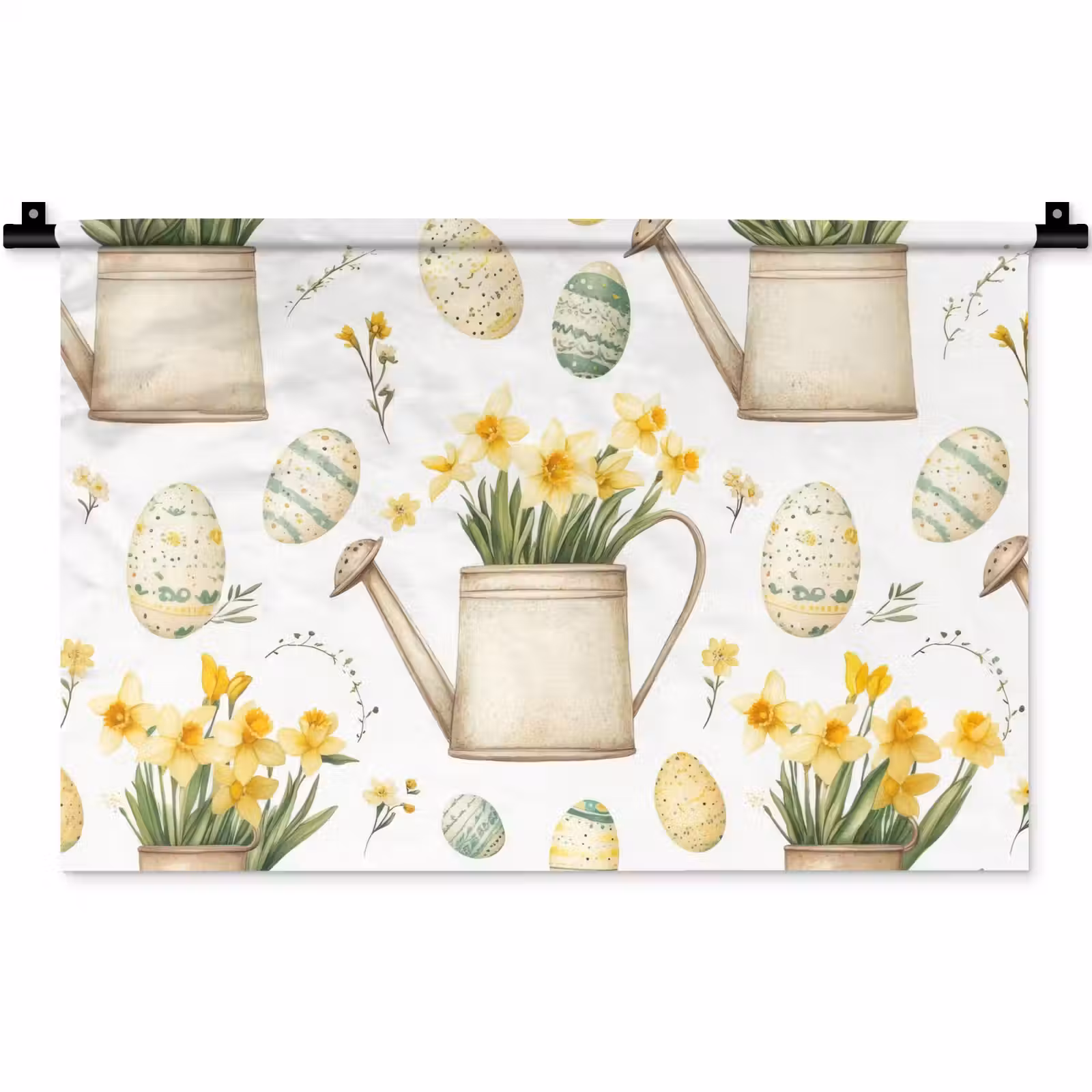 Wandkleed - Gieter - Bloemen - Eieren — 1