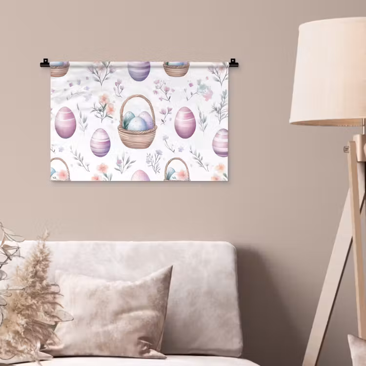 Wandkleed - Bloemen - Paaseieren - Patroon — 2