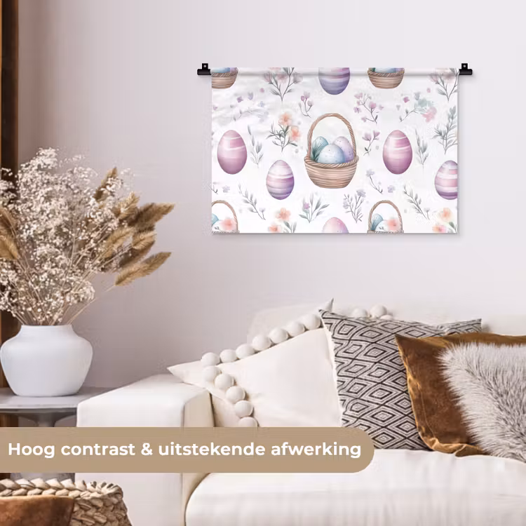 Wandkleed - Bloemen - Paaseieren - Patroon — 4