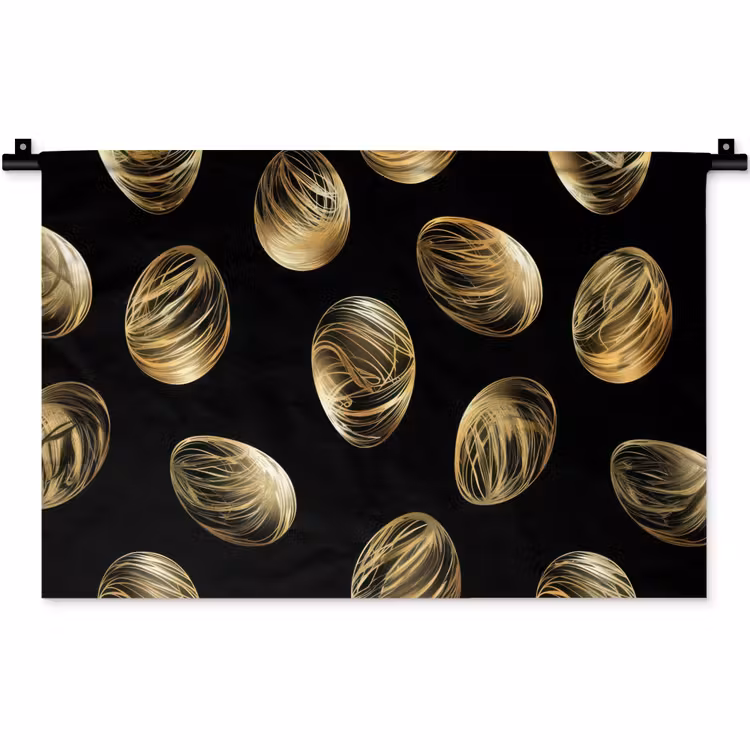 Wandkleed - Eieren - Goud - Patroon — 1