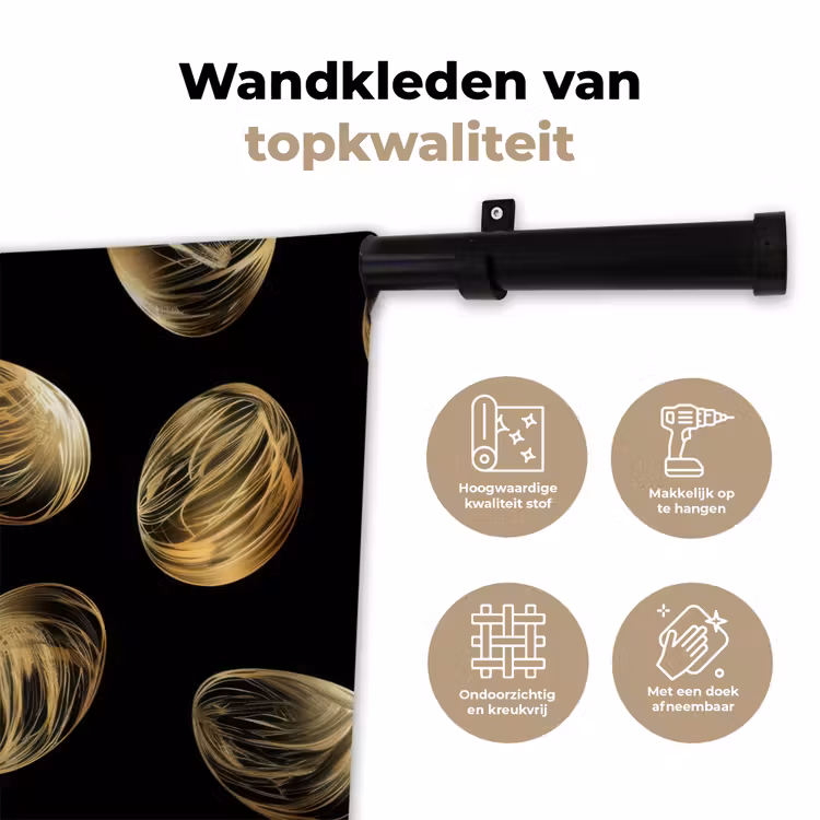 Wandkleed - Eieren - Goud - Patroon — 3