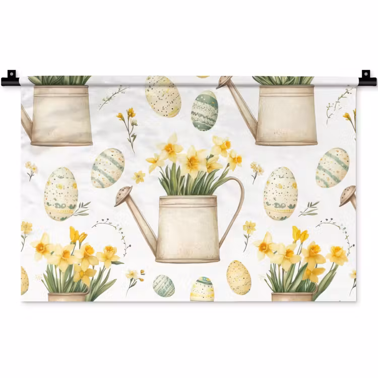 Wandkleed - Gieter - Bloemen - Eieren — 1