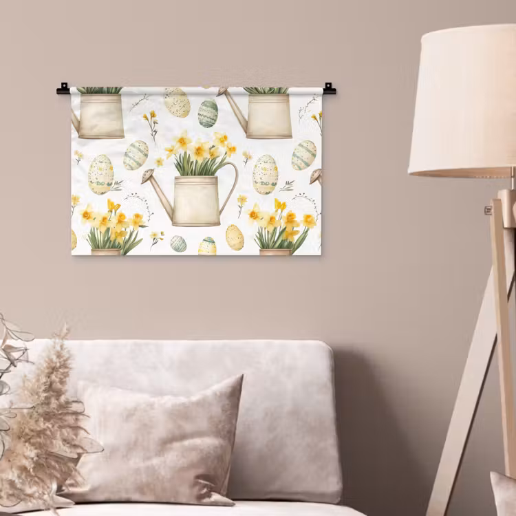 Wandkleed - Gieter - Bloemen - Eieren — 2