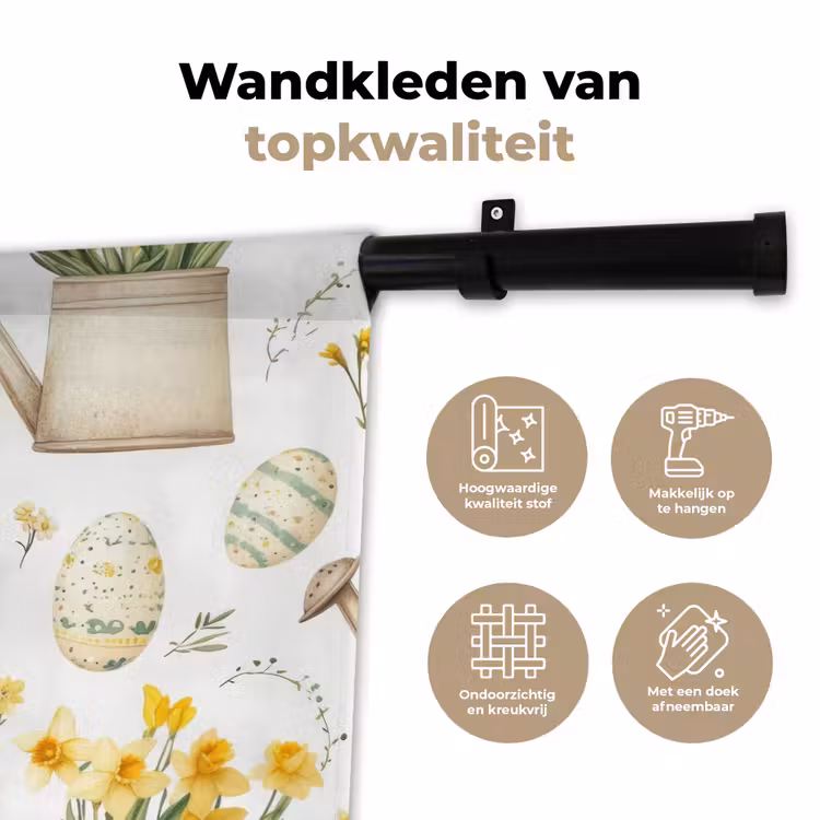 Wandkleed - Gieter - Bloemen - Eieren — 3