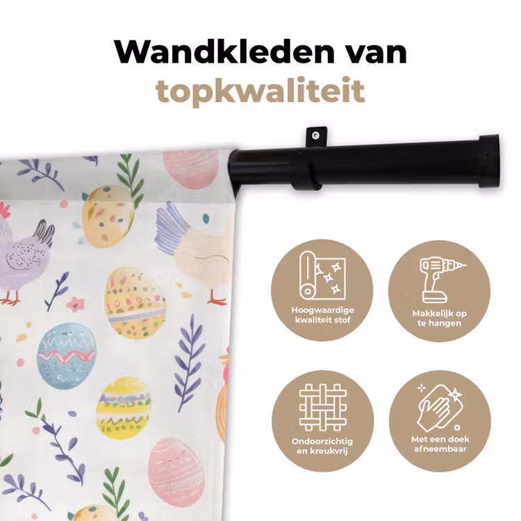 Wandkleed - Patroon - Kip - Paaseieren — 3