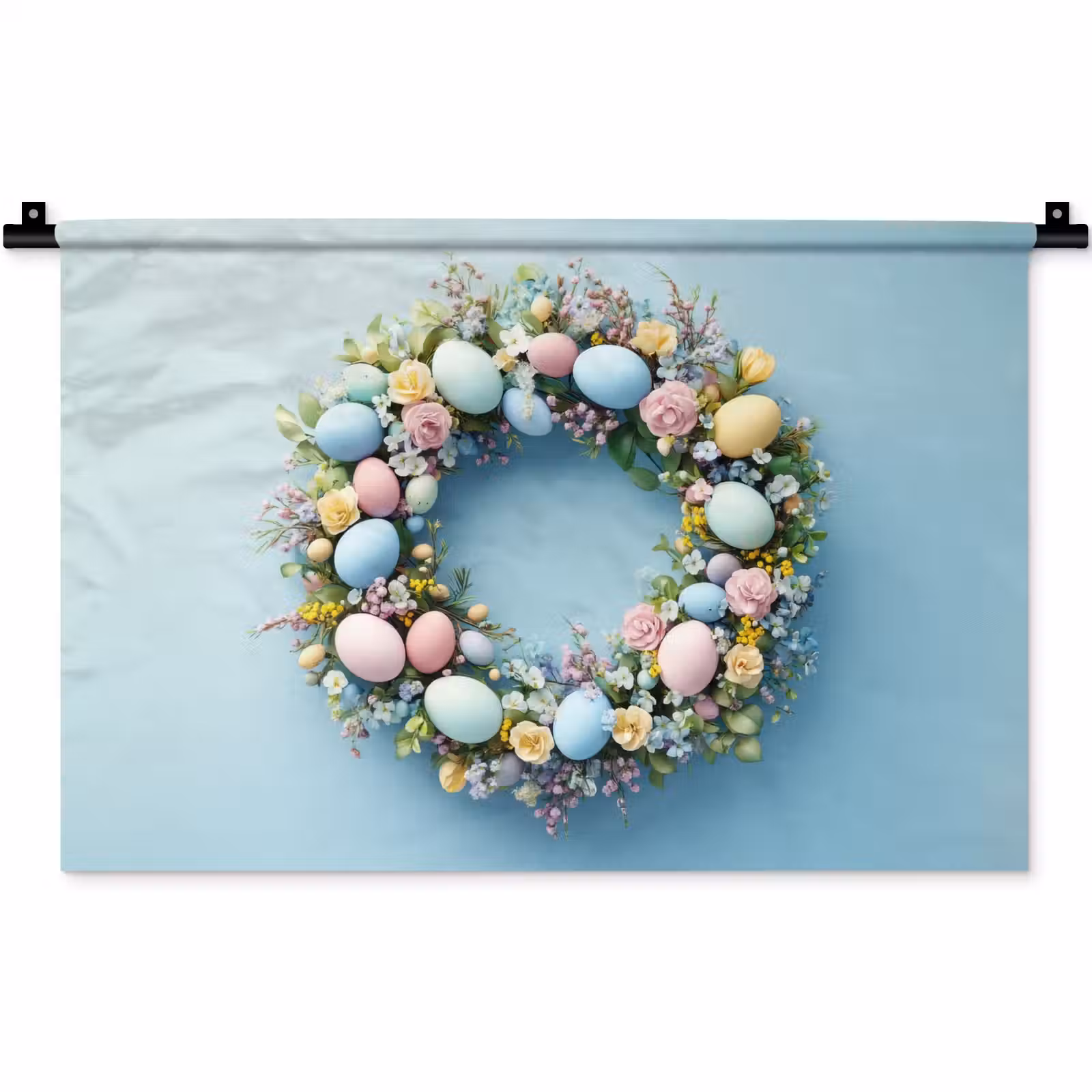 Wandkleed - Krans - Eieren - Bloemen — 1