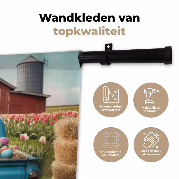 Wandkleed - Konijn - Boerderij - Eieren — 3