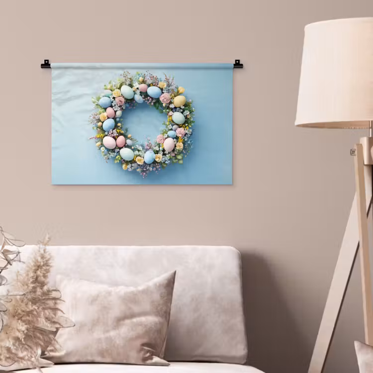Wandkleed - Krans - Eieren - Bloemen — 2