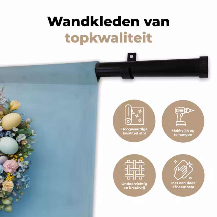 Wandkleed - Krans - Eieren - Bloemen — 3