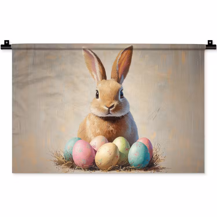 Wandkleed - Paashaas - Pastel - Eieren — 1