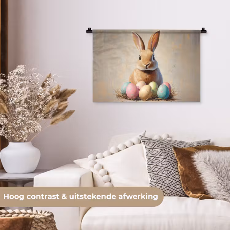 Wandkleed - Paashaas - Pastel - Eieren — 4