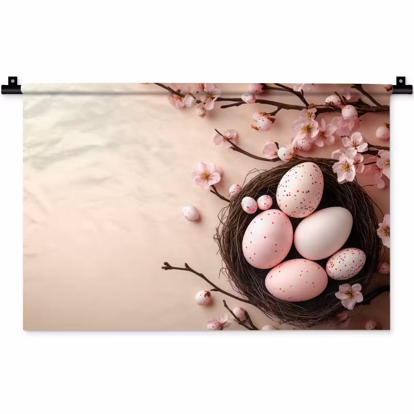 Wandkleed - Roze - Bloesems - Eieren — 1