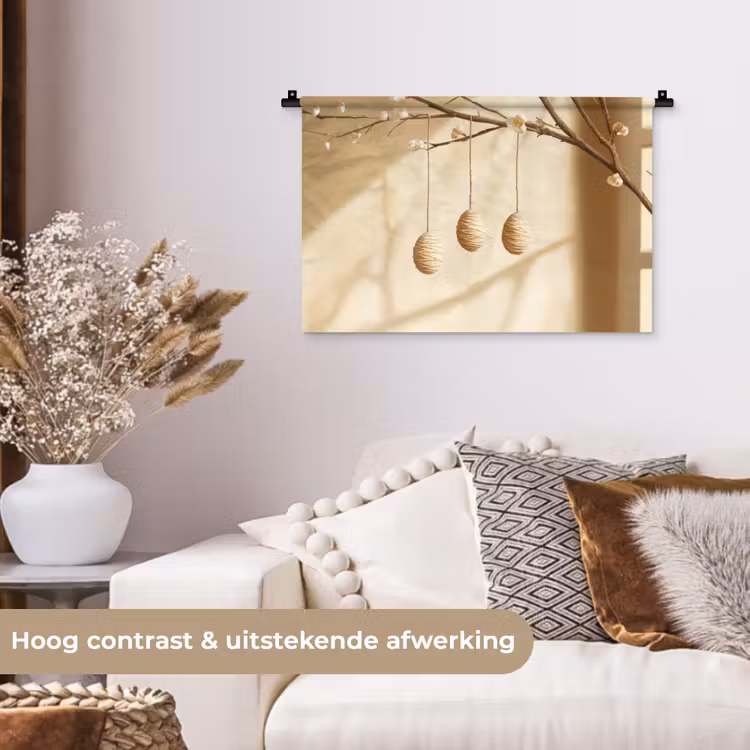 Wandkleed - Beige - Paastak - Eieren — 4