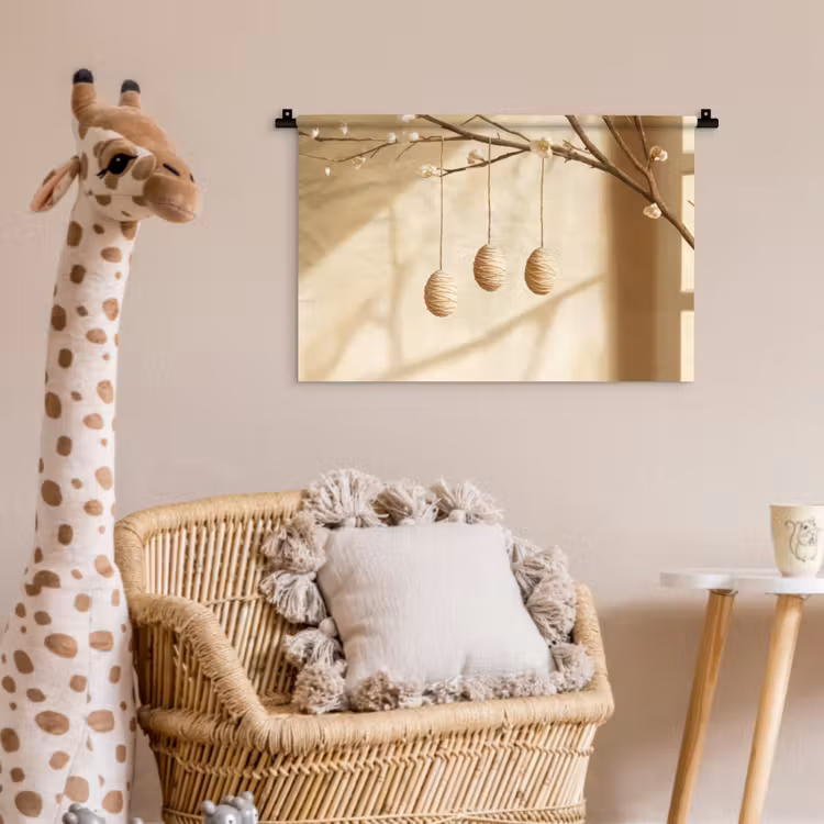 Wandkleed - Beige - Paastak - Eieren — 5