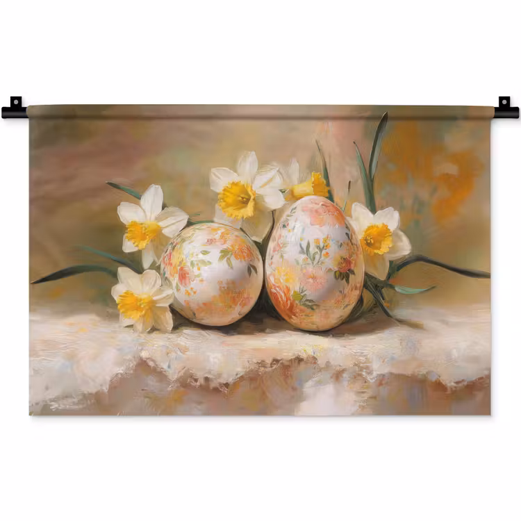 Wandkleed - Bloemen - Eieren - Geschilderd — 1