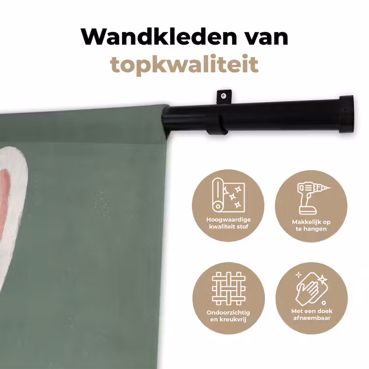 Wandkleed - Hazen - Oren - Roze — 3