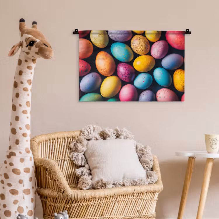 Wandkleed - Kleurrijk - Paaseitjes - Spetters — 5