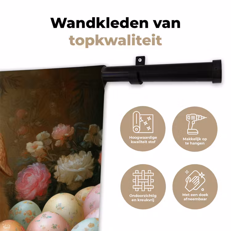 Wandkleed - Konijn - Paaseieren - Stilleven — 3