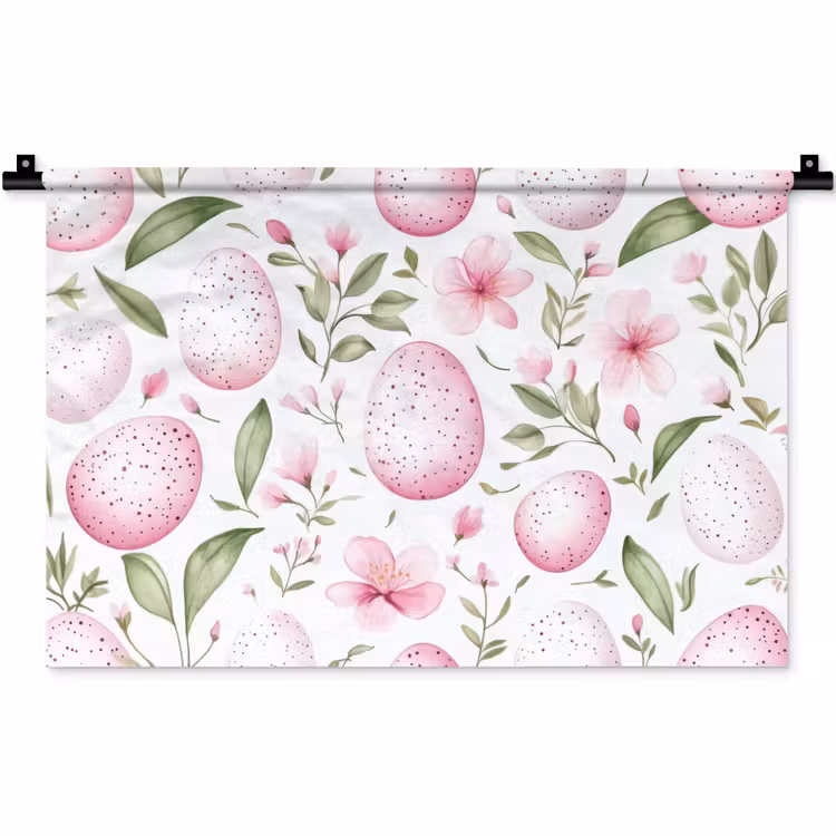 Wandkleed - Patroon - Eieren - Roze - Pasen — 1