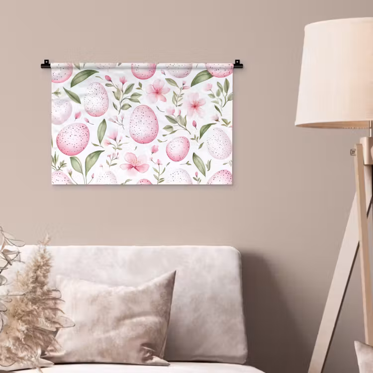 Wandkleed - Patroon - Eieren - Roze - Pasen — 2