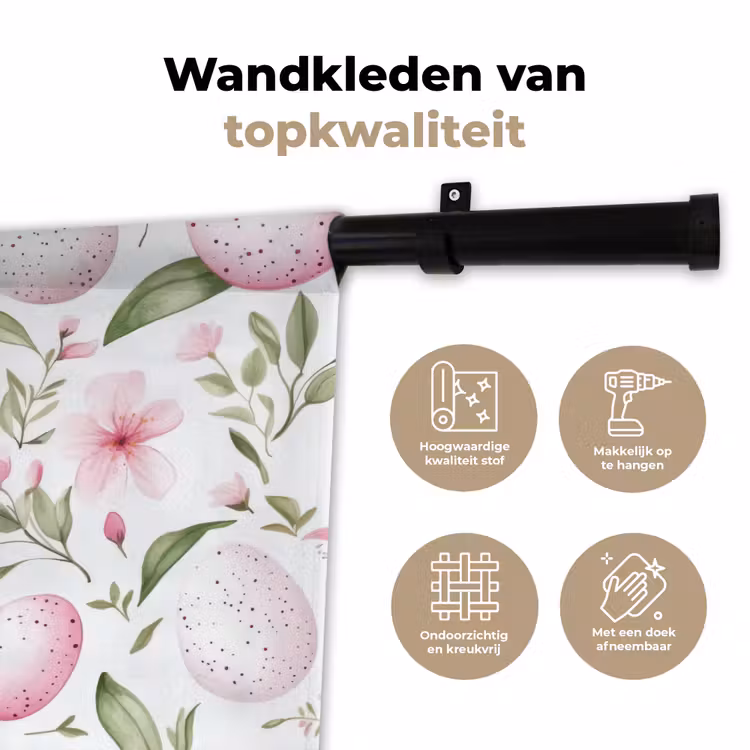 Wandkleed - Patroon - Eieren - Roze - Pasen — 3