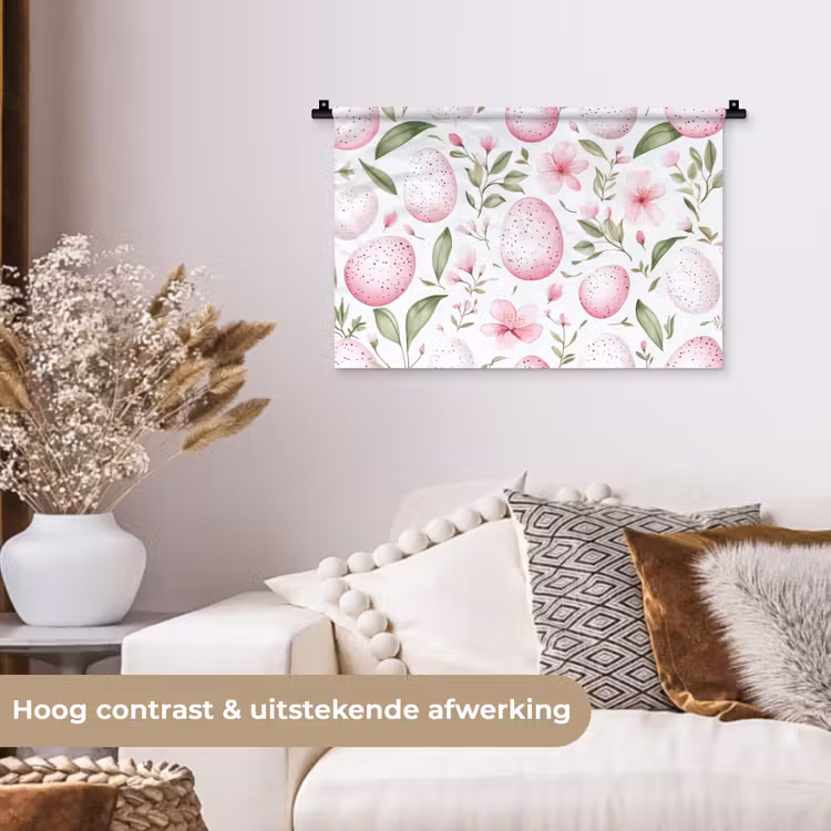 Wandkleed - Patroon - Eieren - Roze - Pasen — 4