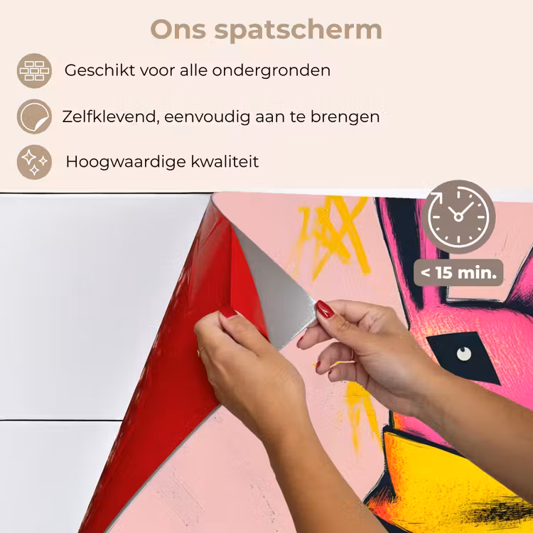 Spatscherm keuken - Abstract - Konijn - Sjaal - Geel — 4