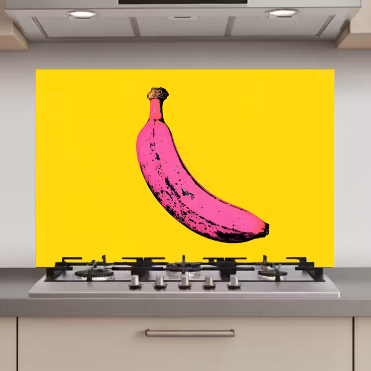 Spatscherm keuken - Banaan - Grafisch - Geel — 1