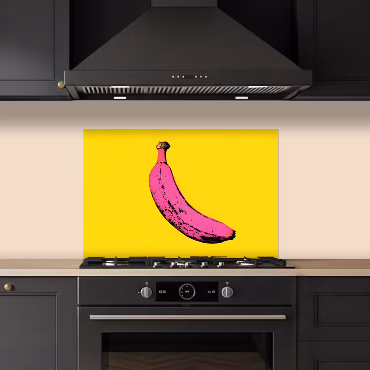 Spatscherm keuken - Banaan - Grafisch - Geel — 2