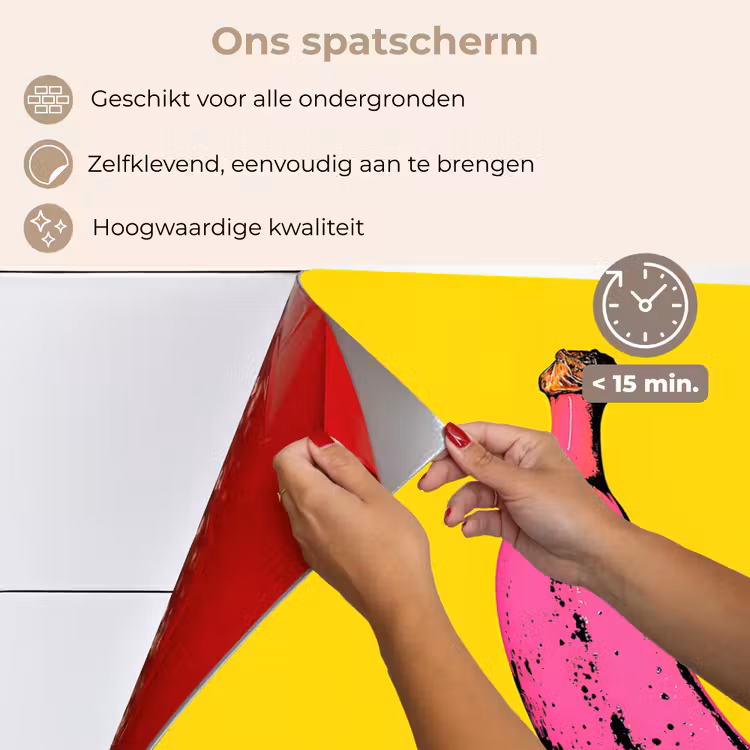 Spatscherm keuken - Banaan - Grafisch - Geel — 4