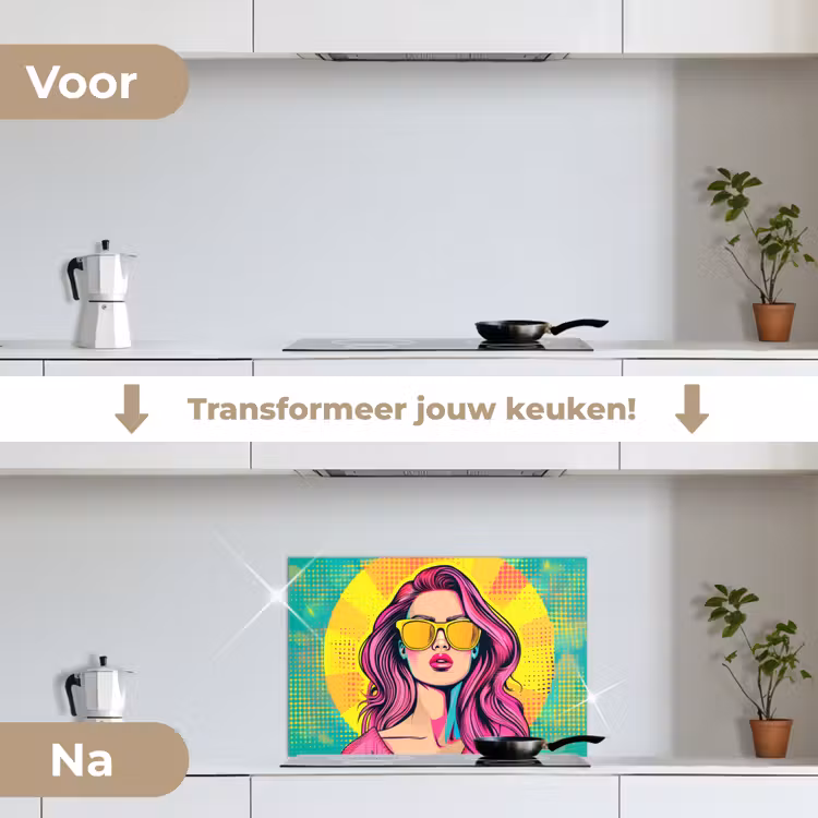 Spatscherm keuken - Zonnebril - Vrouw - Zonnig - Geel — 3