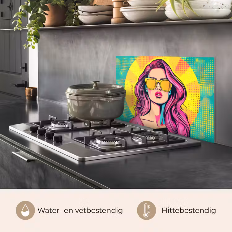 Spatscherm keuken - Zonnebril - Vrouw - Zonnig - Geel — 7