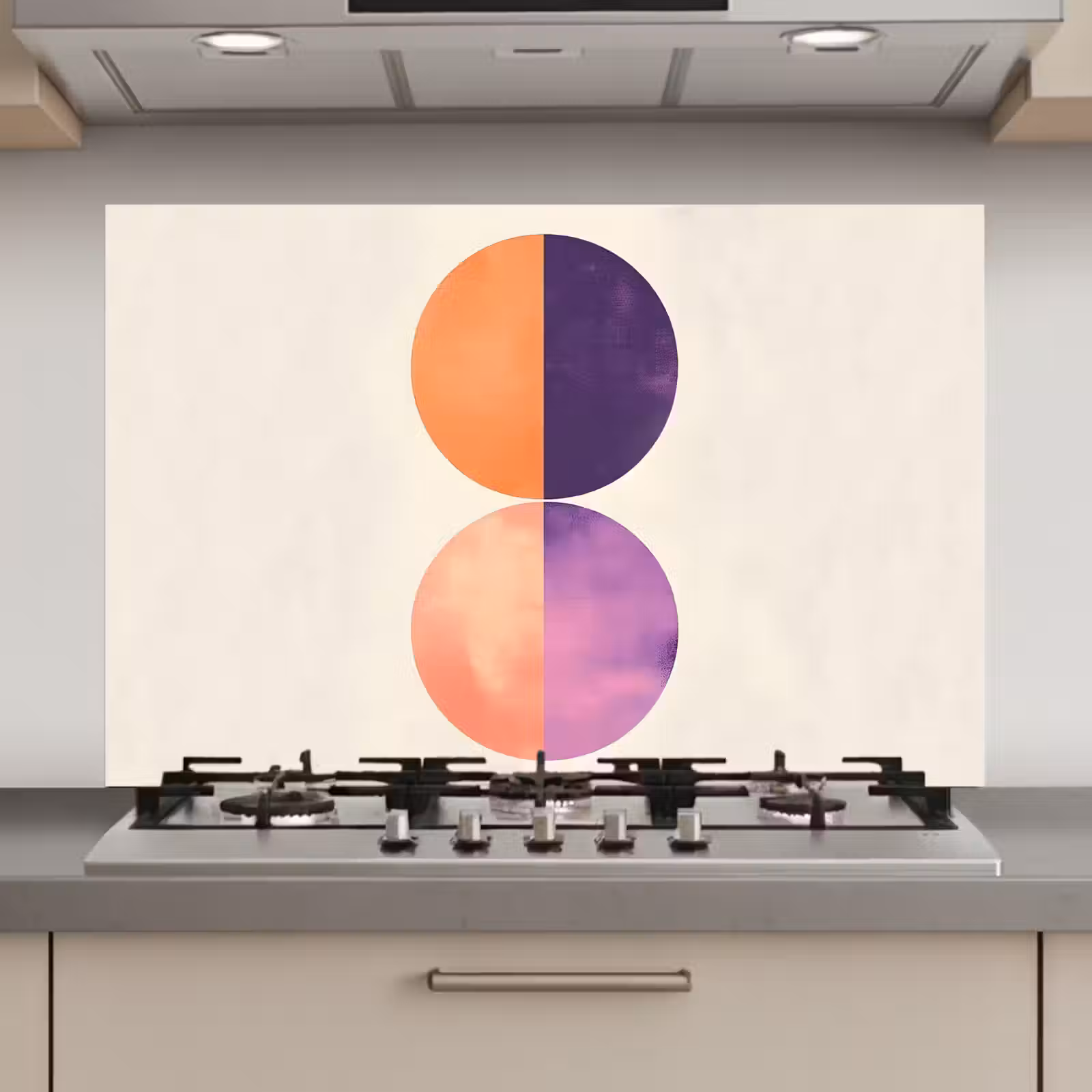 Spatscherm keuken - Abstract - Cirkels - Paars — 1