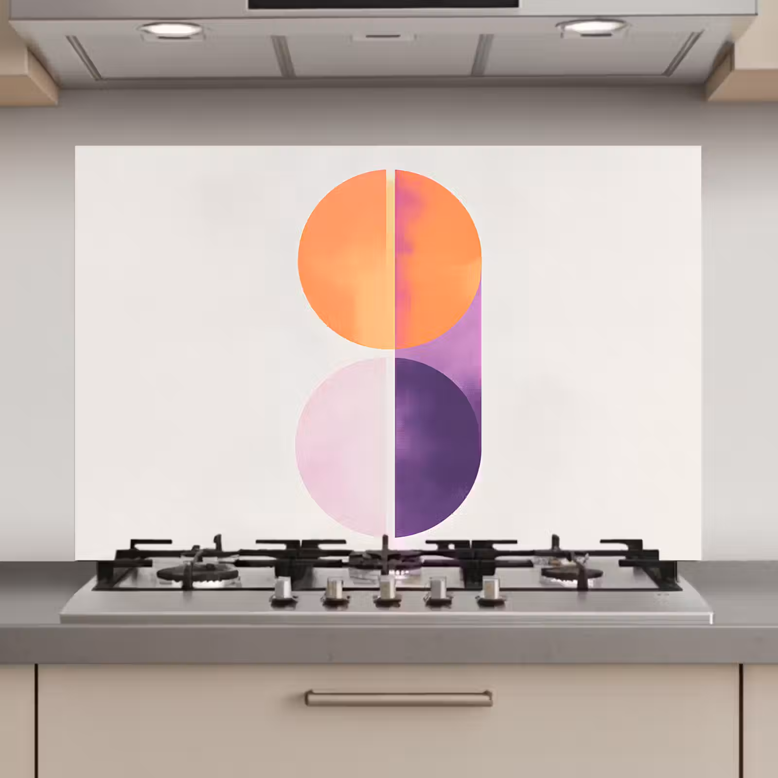 Spatscherm keuken - Cirkels - Abstract - Paars — 1