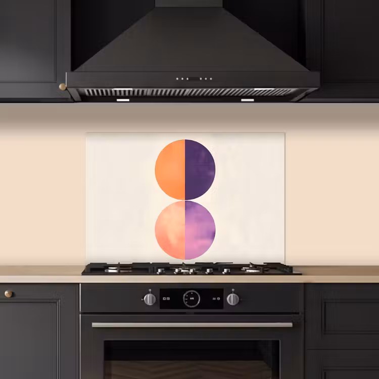 Spatscherm keuken - Abstract - Cirkels - Paars — 2