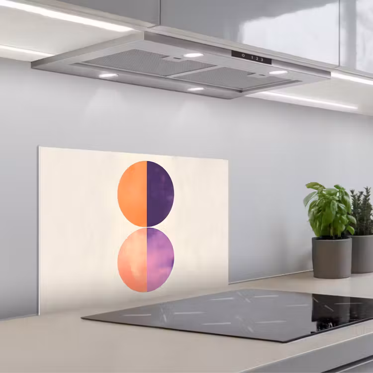 Spatscherm keuken - Abstract - Cirkels - Paars — 5