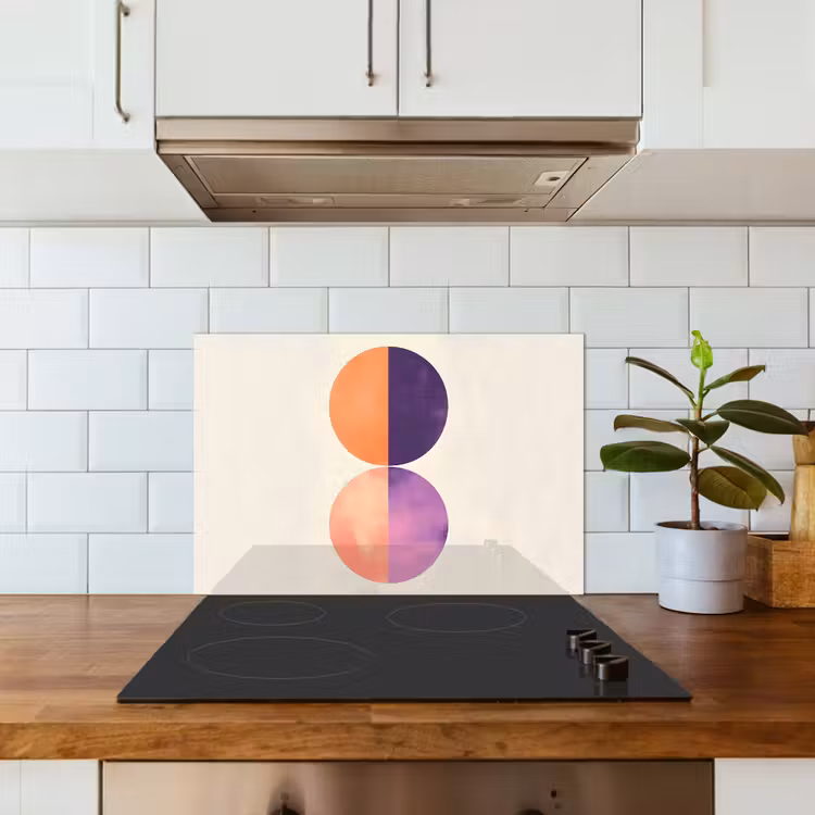 Spatscherm keuken - Abstract - Cirkels - Paars — 6