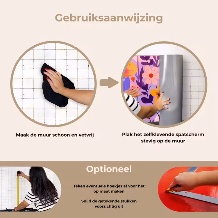 Spatscherm keuken - Bloemen - Kleurrijk - Bladeren — 8