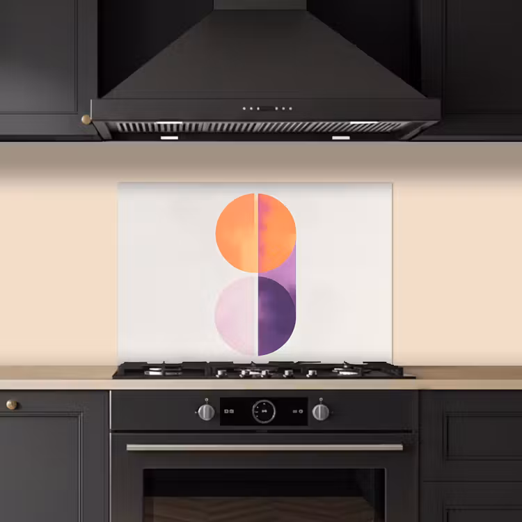 Spatscherm keuken - Cirkels - Abstract - Paars — 2