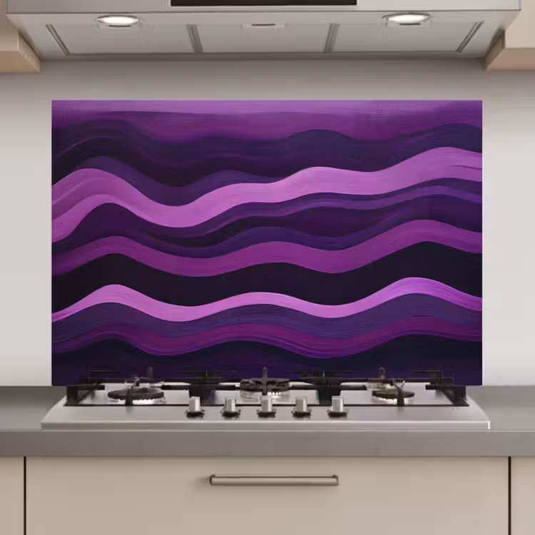 Spatscherm keuken - Lijnen - Golven - Paars - Abstract — 1