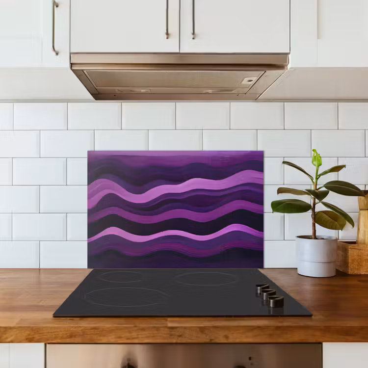 Spatscherm keuken - Lijnen - Golven - Paars - Abstract — 6