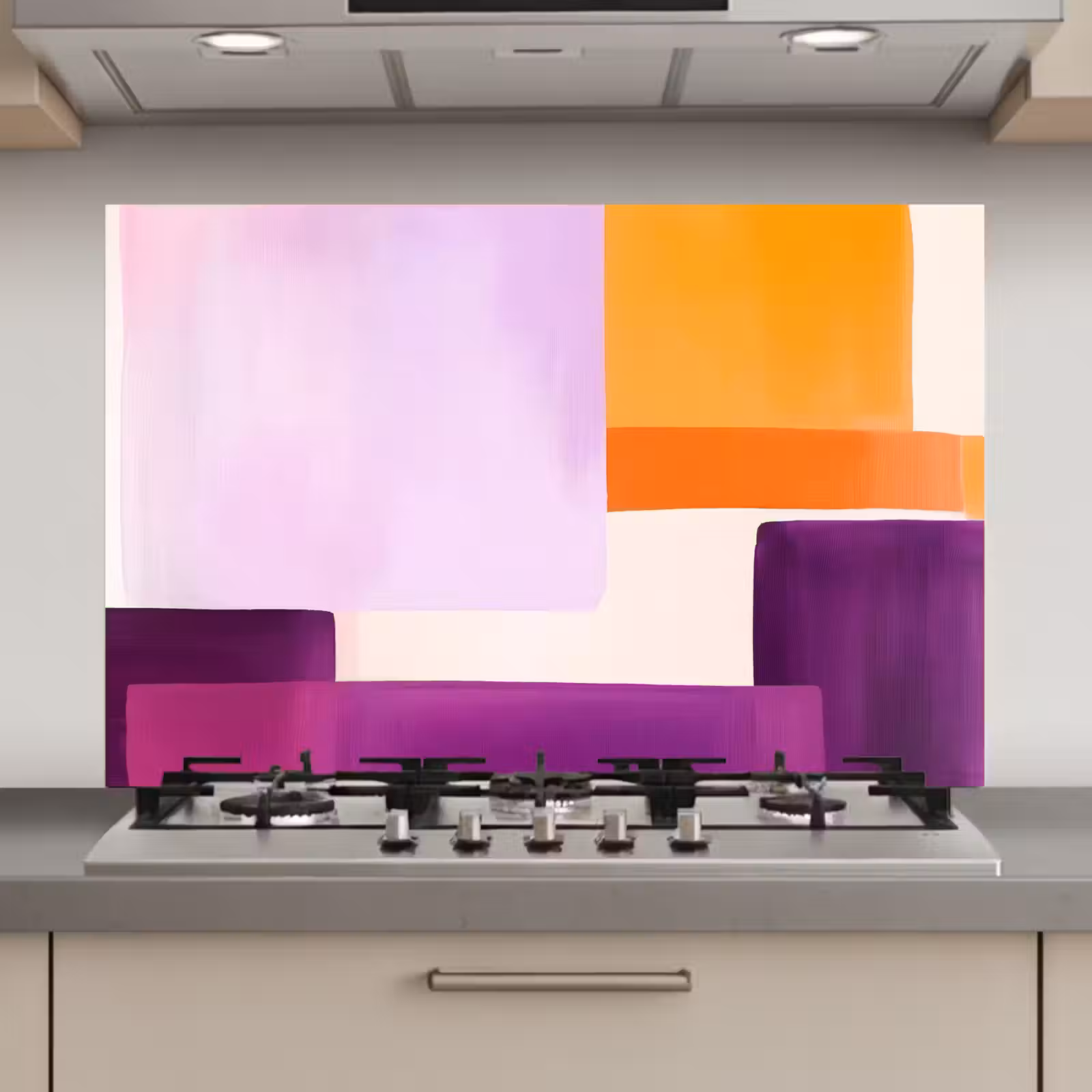 Spatscherm keuken - Vlakken - Abstract - Rechthoekig - Oranje — 1