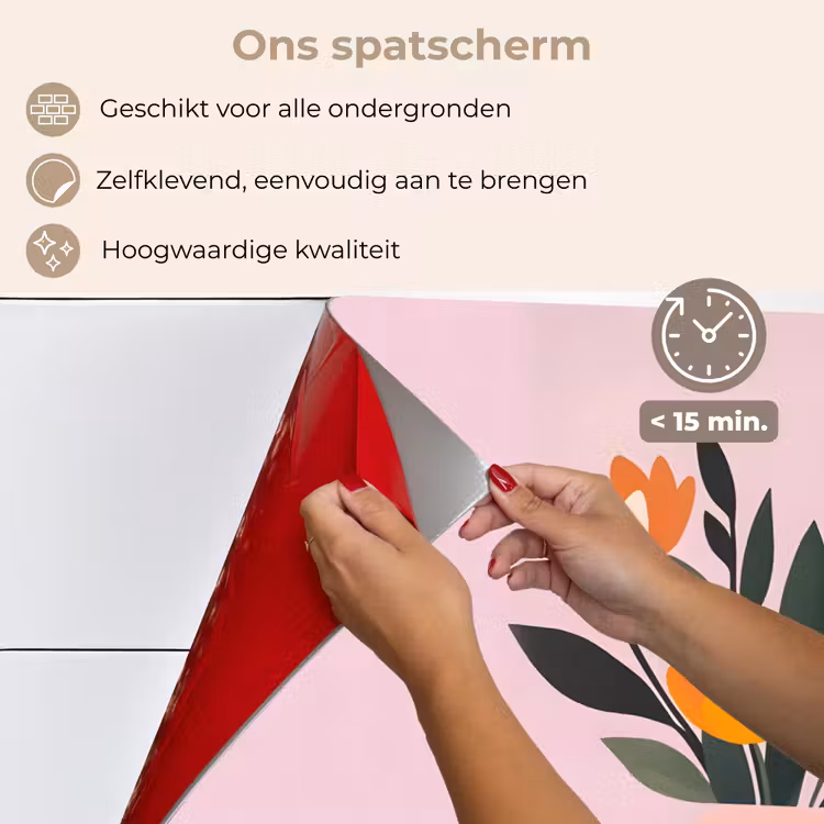 Spatscherm keuken - Tulpen - Vaas - Strepen - Paars — 4