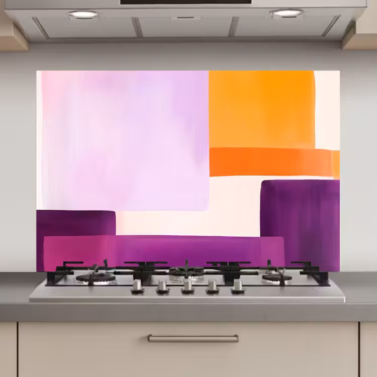 Spatscherm keuken - Vlakken - Abstract - Rechthoekig - Oranje — 1