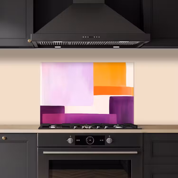 Spatscherm keuken - Vlakken - Abstract - Rechthoekig - Oranje — 2