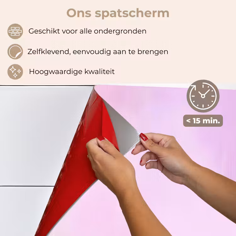 Spatscherm keuken - Vlakken - Abstract - Rechthoekig - Oranje — 4