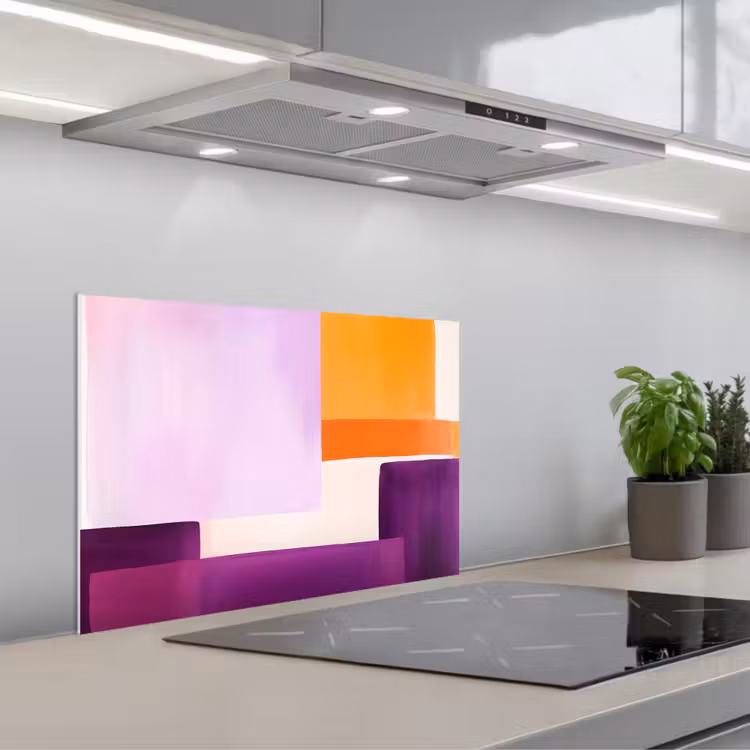 Spatscherm keuken - Vlakken - Abstract - Rechthoekig - Oranje — 5