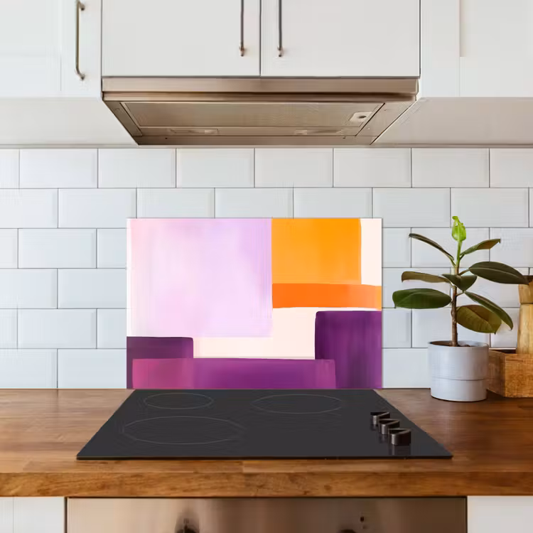 Spatscherm keuken - Vlakken - Abstract - Rechthoekig - Oranje — 6