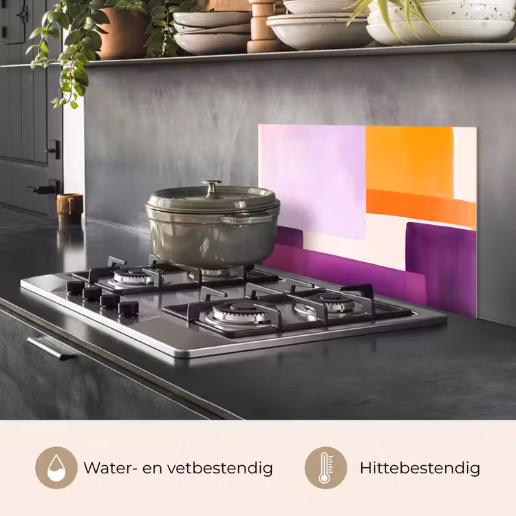 Spatscherm keuken - Vlakken - Abstract - Rechthoekig - Oranje — 7