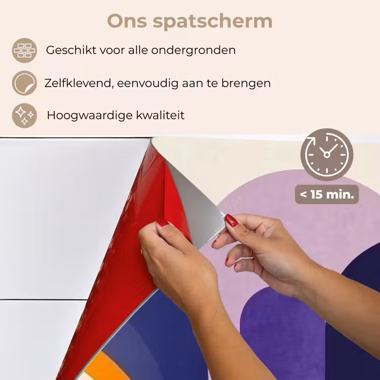Spatscherm keuken - Vormen - Abstract - Grafisch - Oranje — 4